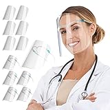 PETHREE Transparenter Gesichtsschutz Face_Shield_Visor Set mit 12 austauschbaren...