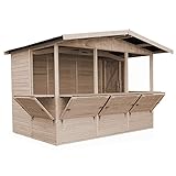 TIMBELA M150B Holz Gartenhaus, Marktbude Holz, Qualitäts Schiffslatten Kiefern Fichte...