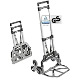 ATHLON TOOLS Aluminium Treppensteiger-Sackkarre klappbar - extra Langer Griff 110 cm -...