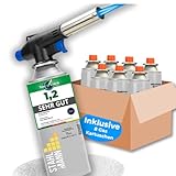 STAHLMANN ® Gasbrenner mit Kartusche 8x227g – Schweißbrenner max. 1300°C...