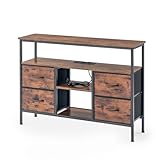 HOMYLIN TV Schrank Lowboard, TV Stand mit 4 Stoff Schubladen, Entertainment Center Stand...