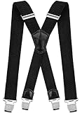 Decalen Hosenträger für Herren Breit 4 cm mit sehr Starken 4 Metall Clip Lang...