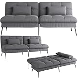 COMHOMA Schlafsofa mit Schlaffunktion – Futonbezug ausklappbar – Ecksofa –...