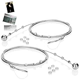 com-four® 2er-Set Fotodrahtseil mit 24 Magneten, Circa 200 cm x 1,2 mm, aus...