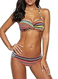 Dokotoo Bandeau Bikini Damen Push Up Zweiteilige Badeanzug Bademode Bikini Set,...