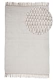 carpetfine Flickenteppich Kelim Chindi Uni Weiß 70x140 cm, handgewebt |...