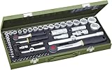 Proxxon 23040 Steckschlüsselsatz, Komplettkasten mit 6,3mm (1/4') & 12,5mm (1/2')...