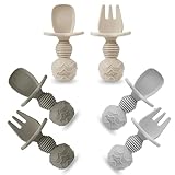 PandaEar 6 Pack Silicon Babylöffel und Gabel Fütterung Set-Gegenkokals Erstes...