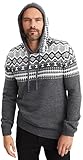 Leif Nelson Norweger Pullover Herren - Männer Strickpullover mit Kapuze L...