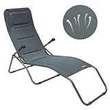 HOMECALL Klappbare Sonnenliege mit 2 x 1 Textilene-Polsterung und schnelltrocknendem...