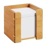 Zettelbox Holz Zettelkasten aus Bambus mit 900 Notizzetteln