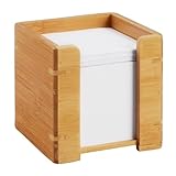 Zettelbox Holz Zettelkasten aus Bambus mit 900 Notizzetteln