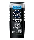 NIVEA MEN Active Clean Duschgel (250 ml), pH-hautfreundliche Pflegedusche mit maskulinem...