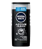 NIVEA MEN Active Clean Duschgel (250 ml), pH-hautfreundliche Pflegedusche mit...