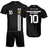 DE FANSHOP Original Personalisiertes Fussball Trikots in Schwarz. Deutschland...