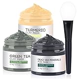 Gesichtsmaske, Kurkuma Tonerde Maske, Totes Meer Maske, Grüner Tee...