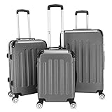 LEADZM Koffer Set 3 Teilig, Reisekoffer Set, Kofferset mit 4 Rollen und Zahlenschloss,...
