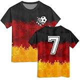 LOIJMK Tshirt Kinder 2024 EM Fussball Trikot Mit Number Kurzarm Baumwolle Sport Mädchen...