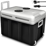 tillvex Kühlbox elektrisch 40L mit Rollen | Mini-Kühlschrank 230 V und 12 V...