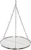 Grillrost Ø 55 cm mit Kette Edelstahl 4 mm Grillstabdicke/Stababstand 14 mm für...