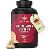 Roter Panax Ginseng | 180 Ginseng Kapseln - Entspricht 4.800mg/Kapsel (8:1 Extrakt) - 20%...