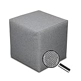 Best for Home Dunkelgrau Cube Pouf | Bodenkissen 40x40x40 cm | bequemer Sitzsack...