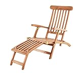 SAM Sonnenliege, Deckchair Puccon, Teak, 145x60x96 cm, verstellbar, zusammenklappbar,...