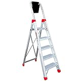 Faraone - Aluminiumleiter - Scherenleiter DOMUS05-185 x 53 x 15 cm - 5 Stufen - Maximale...