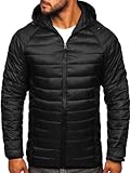 BOLF Herren Übergangsjacke Steppjacke mit Kapuze Daunenjacke Reißverschluss Sportjacke...