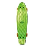 Muuwmi Skateboard Fun grün-orange – mit LED-Leuchtrollen - Board Deck 57x15cm - ABEC5...