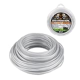 Gobesty Rasentrimmerschnur, 3,0 mm Nylon-Stahldrahtkern, robuste Rasentrimmerschnur für...