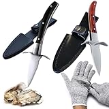 Asfrode Austernmesser Set, 2 Stücke Hochwertigem Holzgriff Edelstahl...