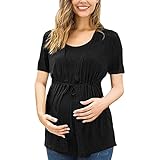 Farbiges Damen-T-Shirt, kurzes einfarbiges Oberteil, Ärmel zum Stillen, Shirt,...