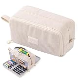 VICDUEKG Federmäppchen aus Cord-Stoff Federtaschen Mäppchen mit 3 Fächer...
