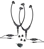 Newgen Medicals Kopfhörer mit Audiokabel: 2 TV-Kinnbügel-Kopfhörer, Stereo-Verteiler,...
