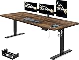 JUMMICO Höhenverstellbarer Schreibtisch 140 x 70 cm mit Kabelwanne, Höhenverstellbar...