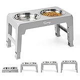Toozey Hundenapf, Futterstation mit 2X 1200ml Edelstahlnäpfen, Hundenapf Erhöht für...