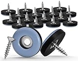 GLEITGUT 16 x Teflongleiter zum Schrauben 22 mm PTFE Möbelgleiter 5 mm stark...