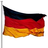 MONZANA® Fahnenmast 6,5m Seilzug Bodenhülse inkl. Deutschland Flagge Deutschlandfahne...
