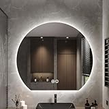 TZUFA LED Bodenspiegel Für Über Dem Waschbecken 60 X 52cm Beschlagfreier Wandspiegel,...