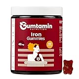 Gumtamin Eisen Gummibärchen mit Vitamin C mit 40mg Eisen hochdosiert - vegan - 60 Gummies...