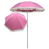 VIXPET Rosa Freizeit Gartenschirm, Luxuriöser Quastenschirm Im Vintage-Stil, Outdoor...