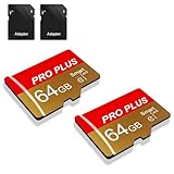 2 Pack Speicherkarte 64GB with Adapter, High Speed Memory Card, UHS-I C10 A1 Memory TF...