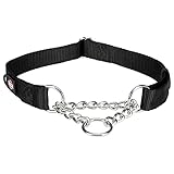 TRIXIE Premium Zug-Stopp Halsband Größe L–XL: Halsumfang 45–70 cm/25 mm in schwarz -...