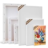 Kigniote Leinwand Set, 6 Stück Leinwand zum Bemalen 30x20,20x15,15x10 cm Keilrahmen Weiß...