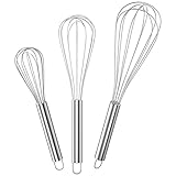 Gvolatee Schneebesen Set Edelstahl，Rührbesen 3 Stück Enthält 21cm, 26cm, 29cm für...