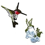 Cute-Patch 2 Pieces Set Hummingbird Embroidered Patches Wildlife Outdoor Clothing Animal...