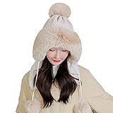 Lederhut und Brille, modische Wintermütze, Plüsch, dick, modisch, warm, Wollmütze,...