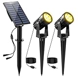 NATPOW Gartenstrahler Solar, Solar Gartenleuchte LED Solarstrahler Solarlampen für garten...