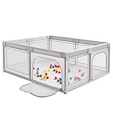 DREAMADE 180 x 150 cm Baby Laufstall Faltbar, Laufgitter mit 50 Bällen & Tragetasche,...
